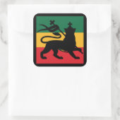 Rastafari Löwe von Judah Square Sticker (Tasche)