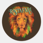 Rastafari (Rastafarian Reggae Lion) Runder Aufkleber (Vorderseite)