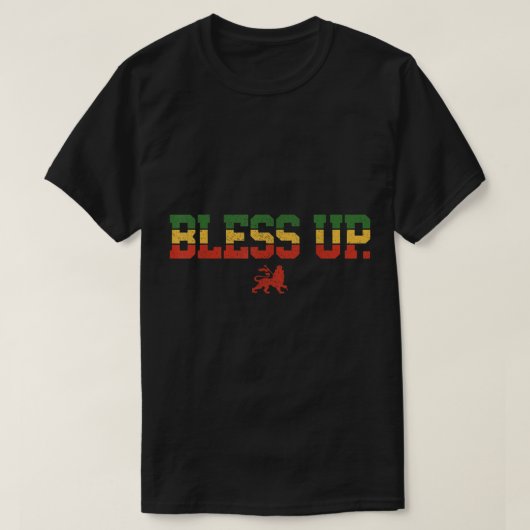 Rastafari Reggae Music Bless Up Dub Dancehall Rast T-Shirt (Design vorne)