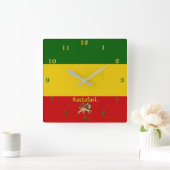 Rastafarian Bob Marley Region Wall Clock Quadratische Wanduhr (Zuhause)