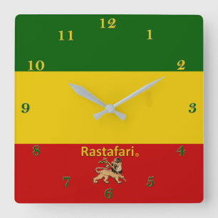 Rastafarian Bob Marley Regions-Wand-Uhr Quadratische Wanduhr
