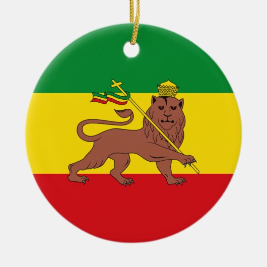 Rastafarian Flag Äthiopia Löwe von Judah Postcar Keramik Ornament (Vorne)
