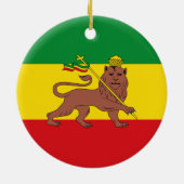Rastafarian Flag Äthiopia Löwe von Judah Postcar Keramik Ornament (Hinten)