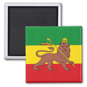 Rastafarian Flag Äthiopia Löwe von Judah Postcar Magnet