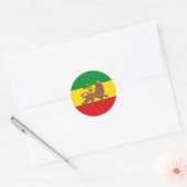 Rastafarian Flag Äthiopia Löwe von Judah Postcar Runder Aufkleber (Umschlag)