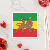 Rastafarian Flag Äthiopia Löwe von Judah Postcar Serviette (Beispiel)