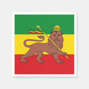 Rastafarian Flag Äthiopia Löwe von Judah Postcar Serviette