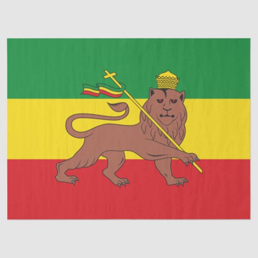 Rastafarian Flag Äthiopia Löwe von Judah Seidenpapier (Vorderseite)