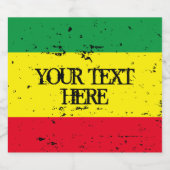 Rastafarian Flag grün-gelbe rote Reggae Streifen Bierflaschenetikett (Einzelnes Label)
