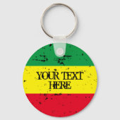 Rastafarian-Flag personalisierter benutzerdefinier Schlüsselanhänger (Vorderseite)