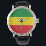 Rastafarian Flag Rasta Äthiopian Armbanduhr<br><div class="desc">Rot,  Grün und Gelb sind die Fahne von Rastafarianismus,  aber auch eine Flagge von Äthiopien. Hier ist ein hochwertiges Rasta-Geschenk und ein großartiges Design für alle rastafarians. Besuchen Sie unseren Shop,  um coole Rasta-Geschenke und andere Weltfahne Geschenkideen zu finden.</div>