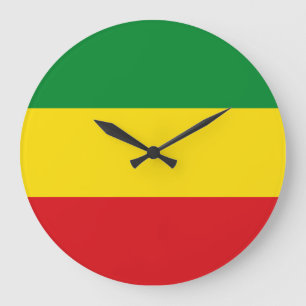 Rastafarian Flag Rasta Äthiopian Große Wanduhr