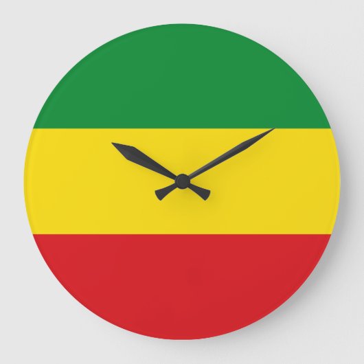 Rastafarian Flag Rasta Äthiopian Große Wanduhr (Vorderseite)