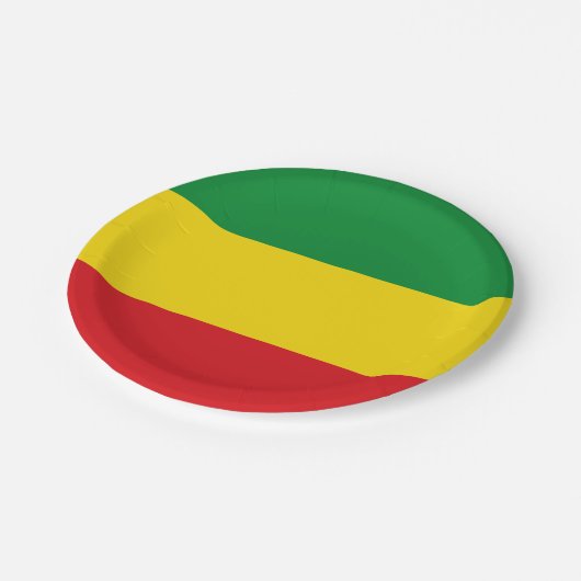 Rastafarian Flag Rasta Äthiopian Pappteller (Schrägansicht)