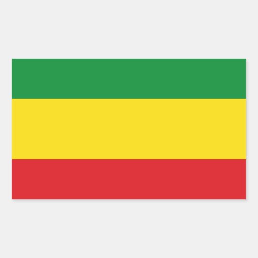Rastafarian Flag Rasta Äthiopian Rechteckiger Aufkleber (Vorderseite)