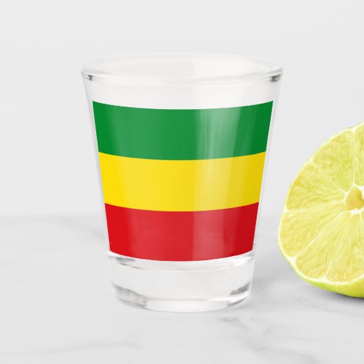 Rastafarian Flag Rasta Äthiopian Schnapsglas (Vorderseite)