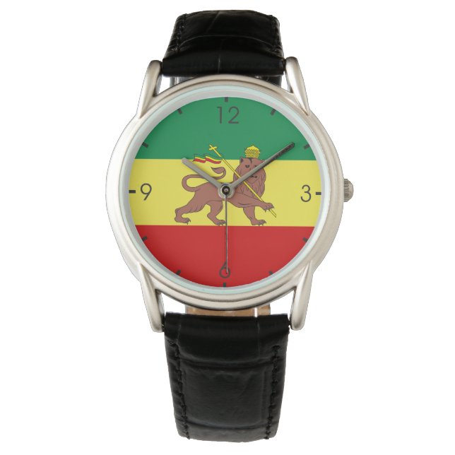 Rastafarian Flag (Rastafarianism) (Rasta) Armbanduhr (Vorderseite)