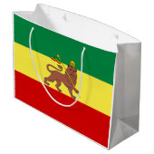 Rastafarian Flag (Rastafarianism) (Rasta) Große Geschenktüte (Rückseite Schrägansicht)