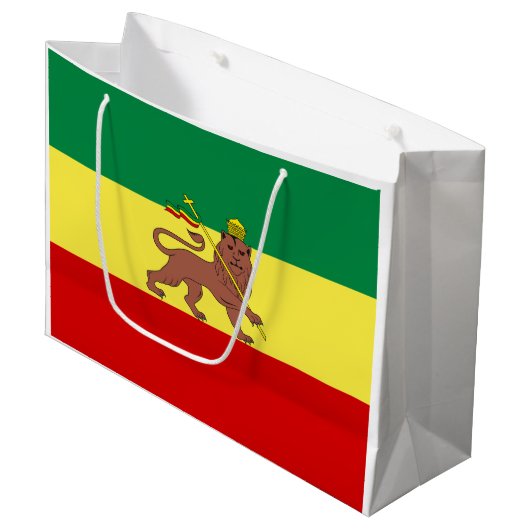 Rastafarian Flag (Rastafarianism) (Rasta) Große Geschenktüte (Vorderseite Schrägansicht)