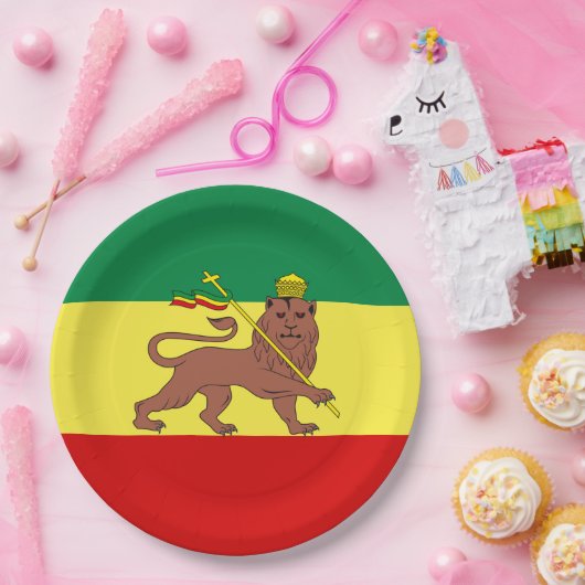 Rastafarian Flag (Rastafarianism) (Rasta) Pappteller (Party)