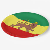 Rastafarian Flag (Rastafarianism) (Rasta) Pappteller (Schrägansicht)