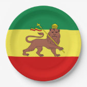 Rastafarian Flag (Rastafarianism) (Rasta) Pappteller (Vorderseite)