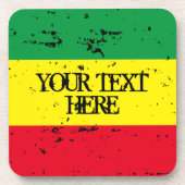 Rastafarian Flag Reggae Musik grün gelb rot Getränkeuntersetzer (Vorderseite)