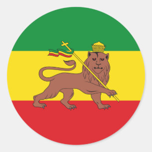 Rastafarian Flag von Äthiopia Löwe von Judah Pos Runder Aufkleber