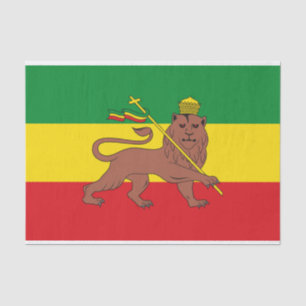 Rastafarian Flag von Äthiopia Löwe von Judah Postc Seidenpapier