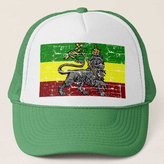 Rastafarian Flaggenentwurf Truckerkappe (Vorderseite)