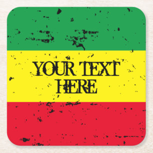 Rastafarian flagreggae music personalisiert rechteckiger pappuntersetzer