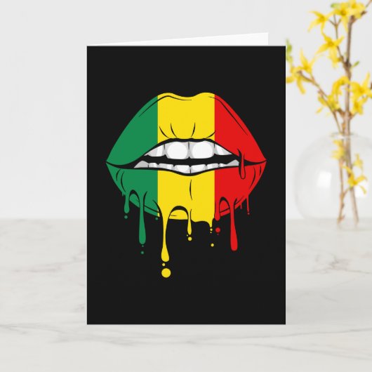 Rastafarian Jamaica Lips Karte (Gelbe Blume)