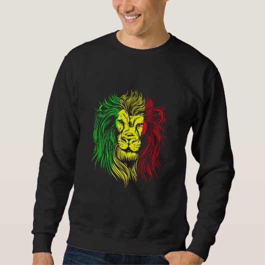 Rastafarian Lion Mandala Reggae Music Jamaica Rast Sweatshirt (Vorderseite)