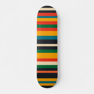 Rastafarian Multi Color Modern Stripes Muster Skateboard