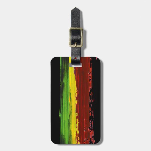 Rastafarian Paint Strips Gepäckanhänger (Vorderseite vertikal)