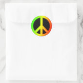 Rastafarian Peace Sign Runder Aufkleber (Tasche)