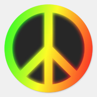 Rastafarian Peace Sign Runder Aufkleber