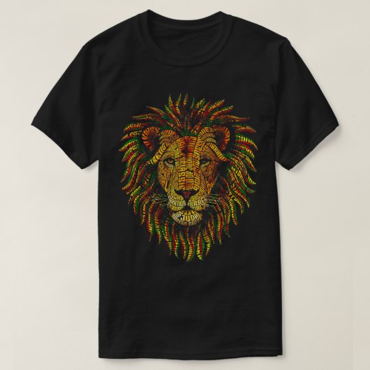 Rastafarian Red Yellow Green Rasta Apparel Lion of T-Shirt (Design vorne)