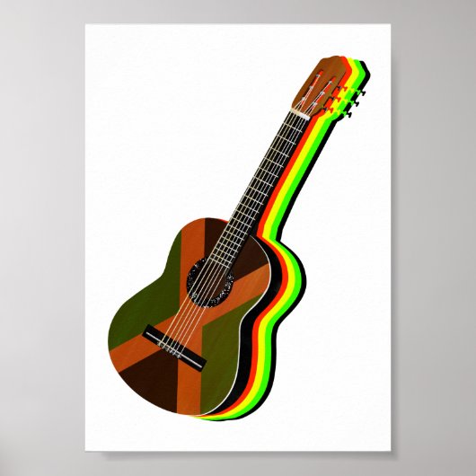 Rastafarian Reggae Guitar Jamaica Poster (Vorne)