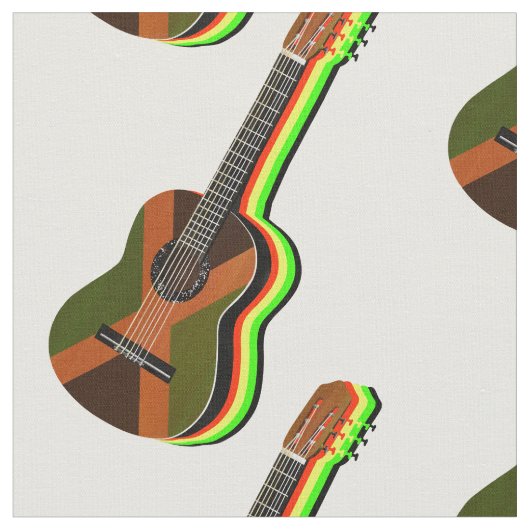 Rastafarian Reggae Guitar Jamaikanische Flagge Stoff (Nahaufnahme)