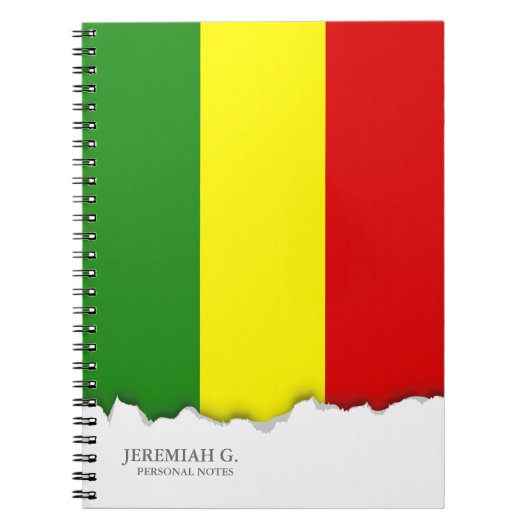 Rastafarian Stolz-Flagge Notizblock (Vorderseite)
