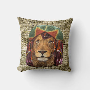 Rastafarian-Wildlife lion Spaß design - Wildtiere Kissen