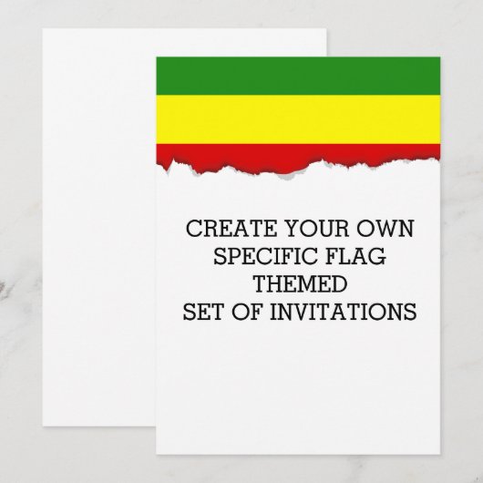 Rastafarisches Flag Einladung (Vorne/Hinten)