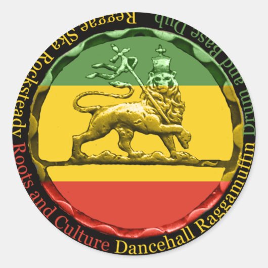 Rastagetriebe Reggae Lion von Judah Sticker (Vorderseite)