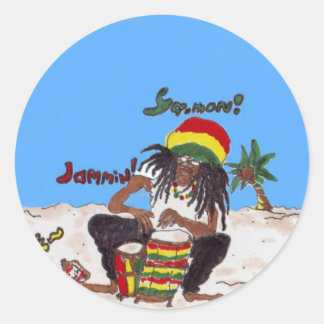 rastaman coaster runder aufkleber