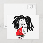 Rastaman-Puppe Postkarte (Vorne/Hinten)