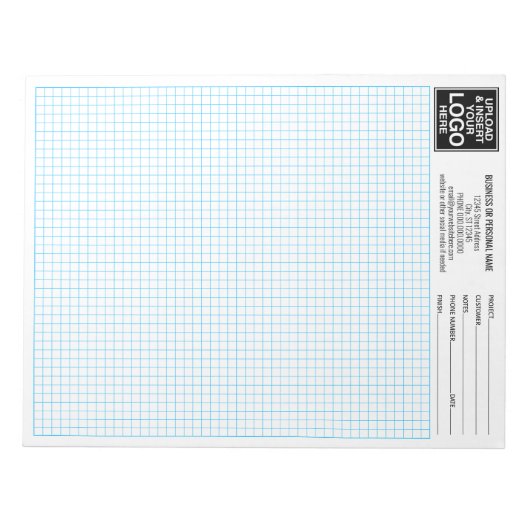 Raster 5 Quadrate pro Zoll - Graph Calcpad Logo Notizblock (Vorderseite)