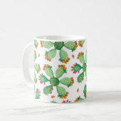 Raster Aquarell nahtlos Kaktus Set Hintergrund. Kaffeetasse (Vorderseite Links)