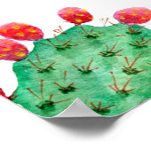 Raster Aquarell nahtlos Kaktus Set Hintergrund. Poster (Ecke)