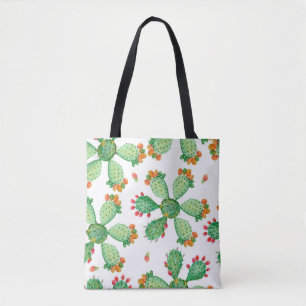 Raster Aquarell nahtlos Kaktus Set Hintergrund.  Tasche